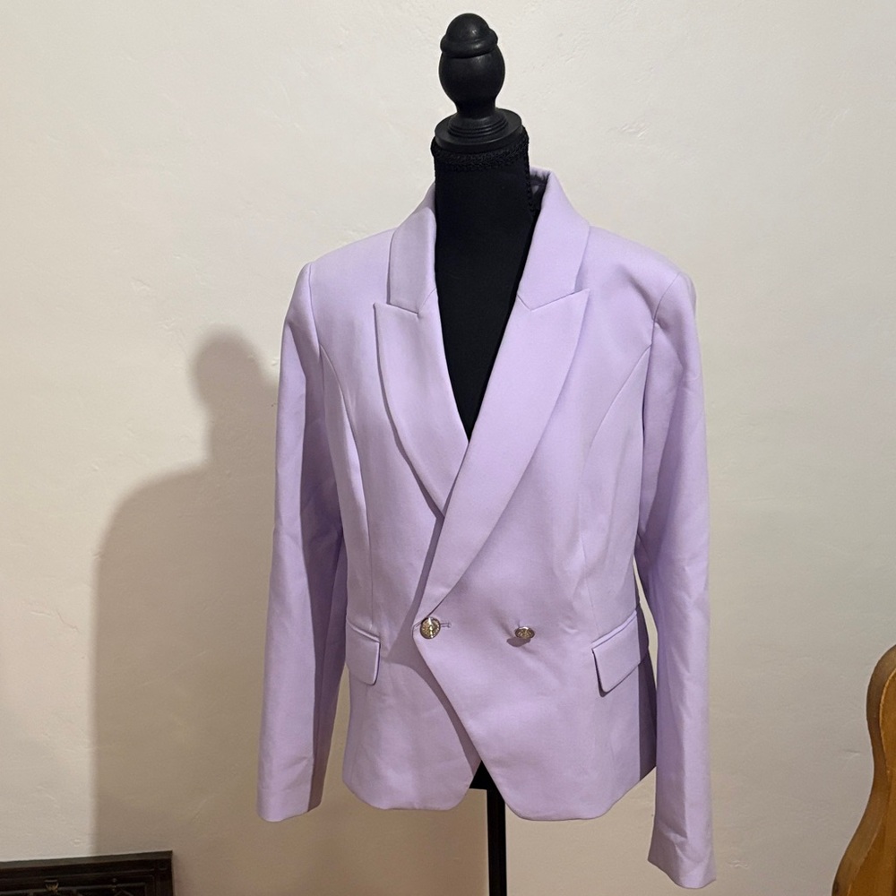 White House Black Market Lavender Double-Breasted Blazer